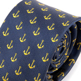 Denim Blue Achor Pattern Tie 6cm